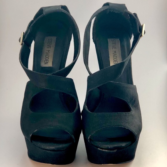 Steve Madden black Xternal wedge - Picture 3 of 7